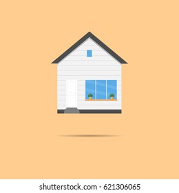 House flat icon. Design your own apartment. Colorful house concept.