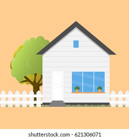 House flat icon. Design your own apartment. Colorful house concept.