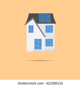 House flat icon. Design your own apartment. Colorful house concept.