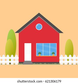 House flat icon. Design your own apartment. Colorful house concept.