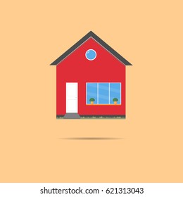 House flat icon. Design your own apartment. Colorful house concept.