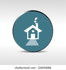 House flat icon, EPS 10 vector