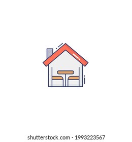Icono plano de la casa aislado en fondo blanco 