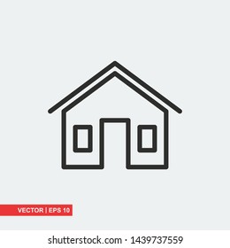 House flat icon on white background, vector illustration
