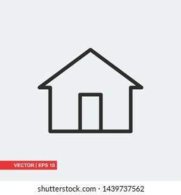 House flat icon on white background, vector illustration