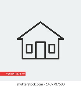 House flat icon on white background, vector illustration
