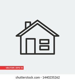 House flat icon on white background, vector illustration