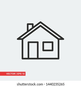 House flat icon on white background, vector illustration