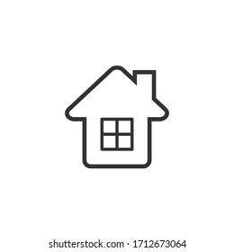 Icono plano de la casa en fondo blanco, ilustración vectorial.Icono de hogar
