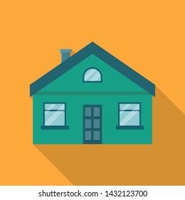 House Flat Icon Real Estate Vector Icon with long shadow. Green House Modern Style Icon. Home House Vector Minimal Style Icon Apartment. Element For Web Interface. Vector illustration