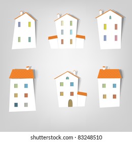 House. Flat icon set