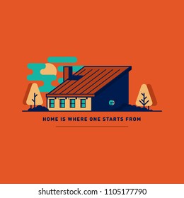 House flat icon. flat style vector illustration.