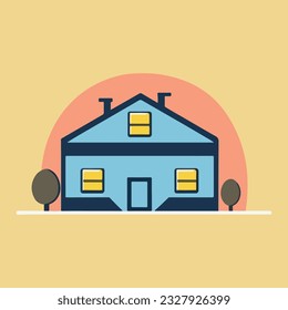 Icono plano de la casa. ilustración vectorial de estilo plano. Diseño plano del vector del emotiji de la casa