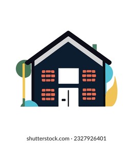 House flat icon. flat style vector illustration. House emoji vector flat design