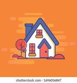 House Flat Icon. Vector Flat Design Illustration. Modern Flat Design Conceptual Vector