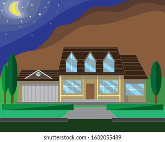 House flat icon. Vector illustration. Traditional house. Family home. Flat design vector concept illustration. - stock vector the flat style.