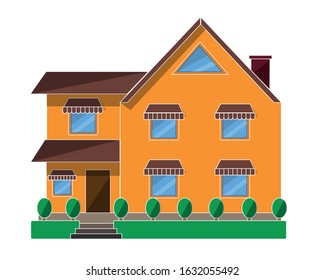 House flat icon. Vector illustration. Traditional house. Family home. Flat design vector concept illustration. - stock vector the flat style.