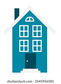 House flat illustration, simple house vector