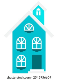 House flat illustration, simple house vector