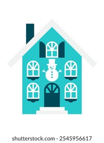 House flat illustration, simple house vector