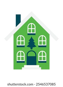 House flat illustration, simple house vector