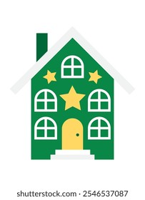 House flat illustration, simple house vector