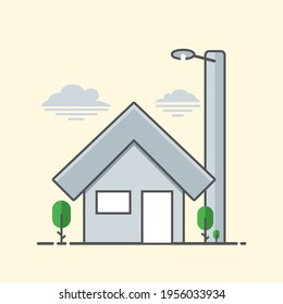 House Flat Line, This Vector Created Using Inkscape