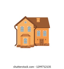 House  in flat style isolated on white background. Vector illustration.