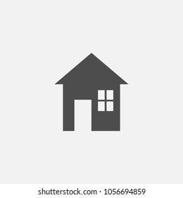 House flat symbol icon for web in trendy flat style isolated on grey background
