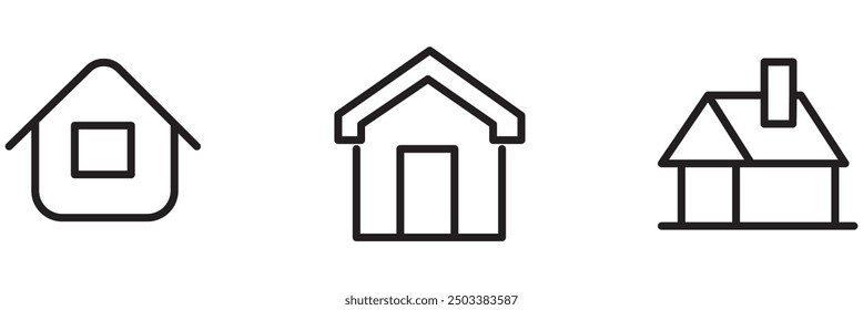 house flat vector icon set illustration 