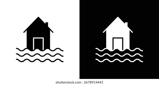 House flood icon flat design. Eps 10