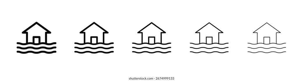 Haus Flut Symbol Vektorsammlung. EPS 10
