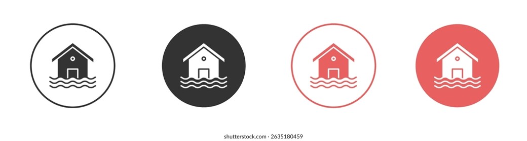 House flood icon vector design template simple and clean style
