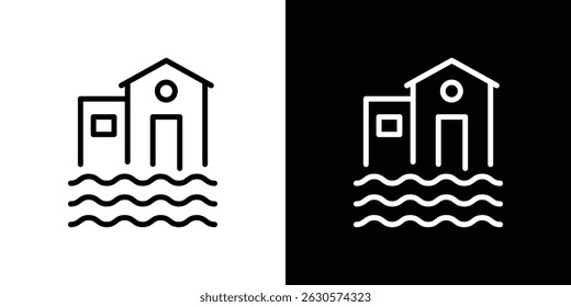 Hausflut-Icon-Vektor für Web, Computer und mobile Apps