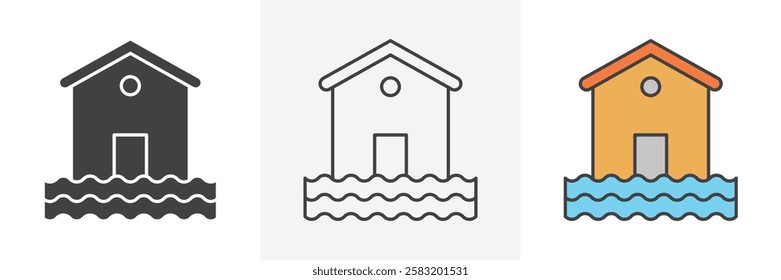 House flood icons pack for website designs
