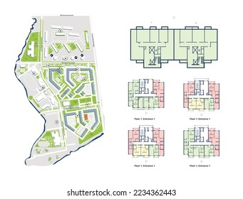 Plan de piso de la casa. Dibujo de apartamento. Plano arquitectónico de la casa. Antecedentes técnicos del dibujo. Diseño de ingeniería. Vector, ilustración.