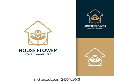 diseño del logotipo de la flor de la casa para el spa del salón