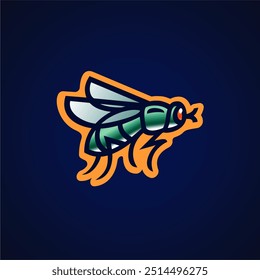 house fly insect mascot cartoon. House Flies Fly Wild Animal Vector Illustration. 