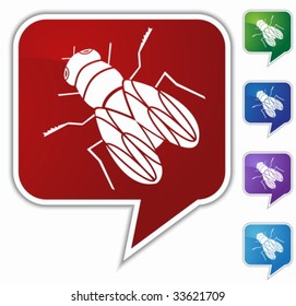 house fly speech bubble