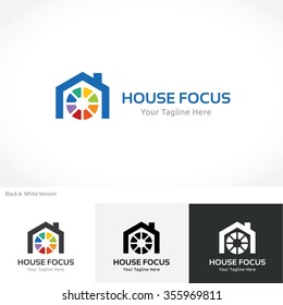 House Focus,Property and real estate logo template