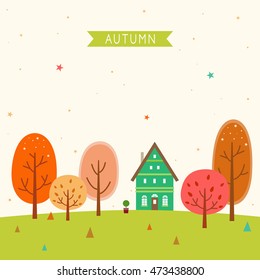 The house of the forest in autumn.