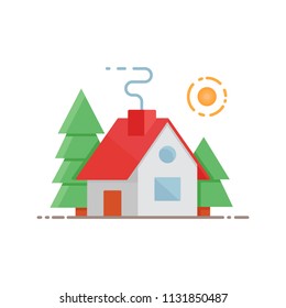 House in the forest vector illustration 