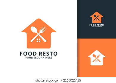 house fork spoon logo for food restaurant concept