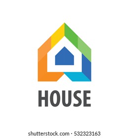 House in the form of arrows, vector logo 