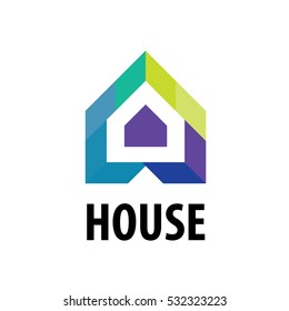 House in the form of arrows, vector logo 
