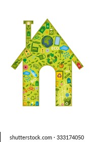 House formed by many green icons