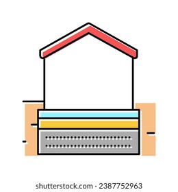 house foundation stone color icon vector. house foundation stone sign. isolated symbol illustration