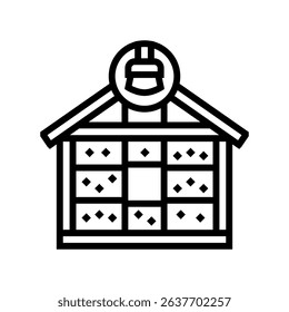 house frame painting wood frame line icon vector. house frame painting wood frame sign. isolated contour symbol black illustration