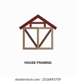 Casa que enmarca el icono o el logotipo de color plano. Símbolo o signo en el tema de servicios de reparación y mantenimiento de la casa. Ilustración vectorial editable.
