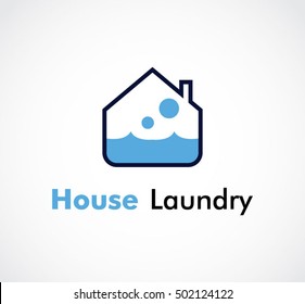 House fresh water abstract vector and logo design or template bubble business icon of company identity symbol concept